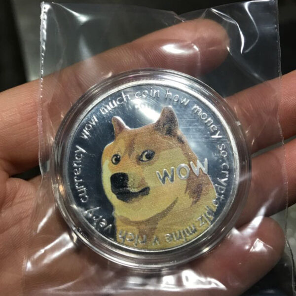 WOW Dogecoin To The Moon In Doge We Trust Gold Plated Commemorative Coins Cute Dog Pattern Printed Cllection Gifts - Image 4