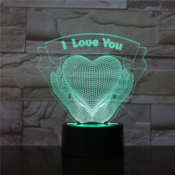 Valentines Day Gift Hands Holding Love 3D Night Light - Image 7