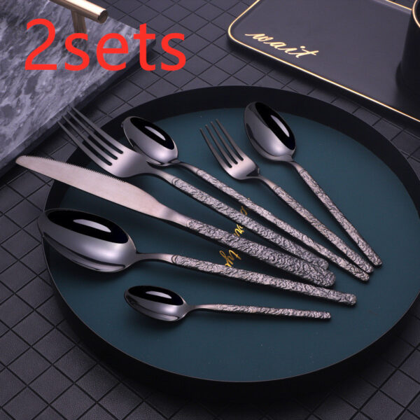 Embossed Textured Handle Steak Cutlery Western Cutlery - Image 4