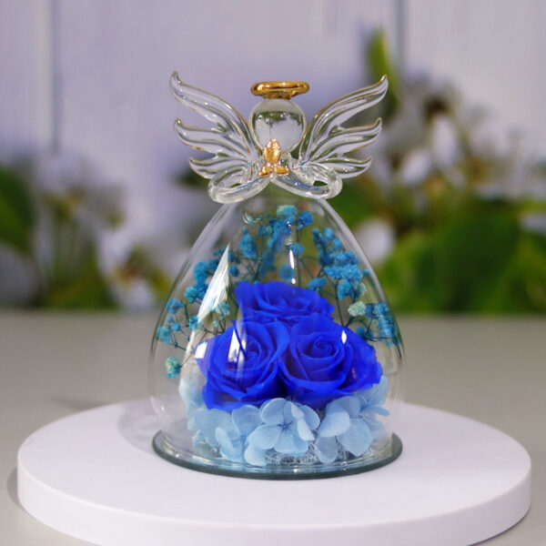 Eternal Flower Gift Box Angel Glass Cover Dried Rose Gift Box For Christmas New Year Valentine's Day Home Decor - Image 4