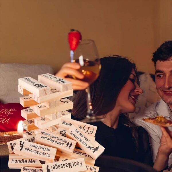 Couple Game Night Intimacy Block Tower Jenga Game Valentine Tumbling Tower Stacking Blocks Game Party Interactive Games 18 - Image 8