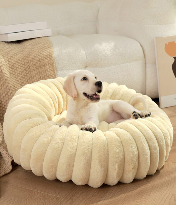 Pet Kennels Long Plush Round Cat Nest Winter Warm Dog Beds Kennel Super Soft Dogs Mat Sofa Pet Deep Sleeping SuppliesPet Products - Image 8