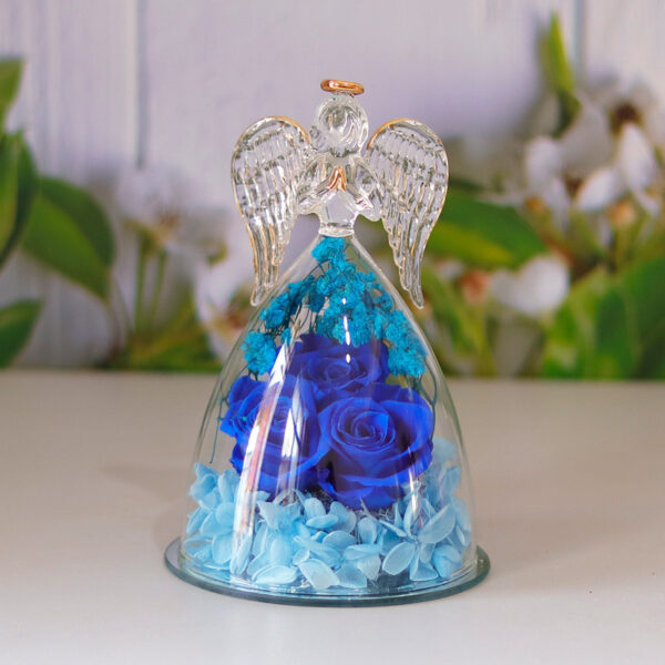 Eternal Flower Gift Box Angel Glass Cover Dried Rose Gift Box For Christmas New Year Valentine's Day Home Decor - Image 7