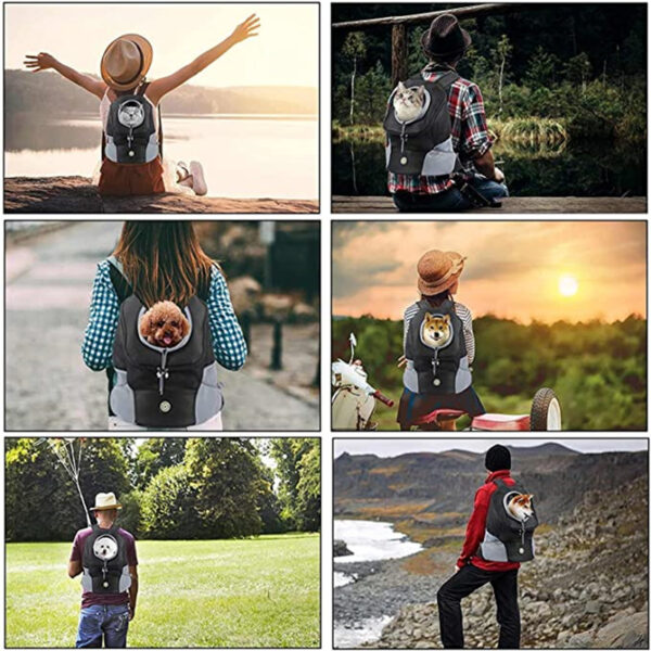 Pet Dog Carrier Bag Carrier For Dogs Backpack Out Double Shoulder Portable Travel Backpack Outdoor Pet Dog Carrier Bag Mesh - Image 7